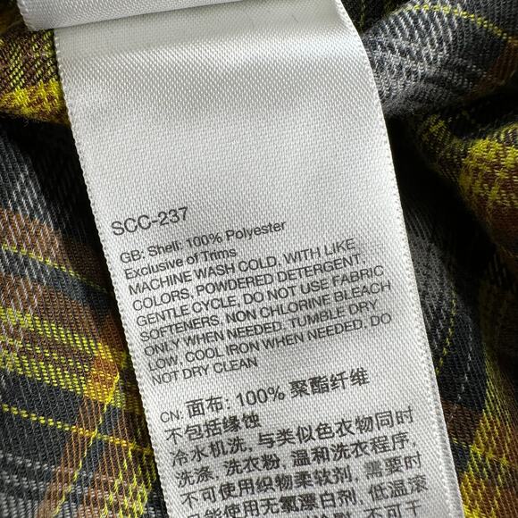 Marmot Shirt Mens Small Gray Yellow Plaid Casual Button Up Hiking Active Trail - Picture 4 of 9